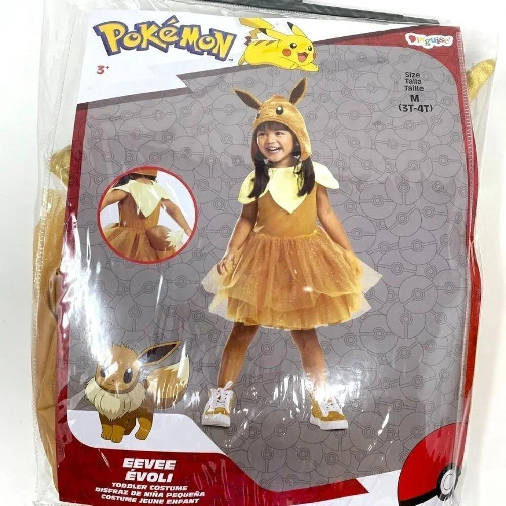 Disguise Toddler Pokémon Eevee Halloween Costume Dress Sz M 3T-4T - Picture 2 of 7